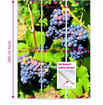 Preview: Flächenvorhang Die Rebe 3er Set, Schiebegardine, Schiebegardinen, blickdicht, Flächenvorhang blickdicht, Schiebevorhang,